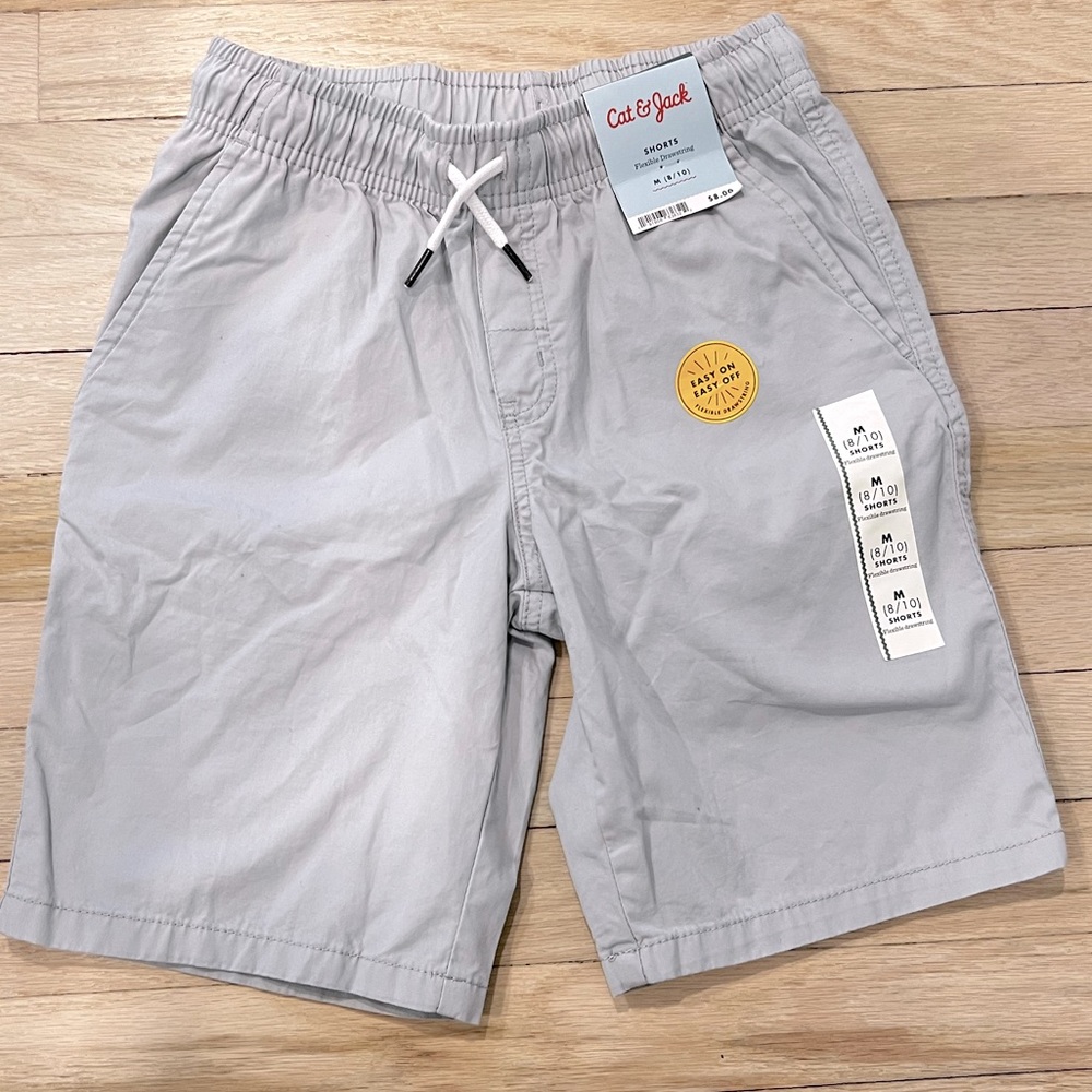 Cat & Jack Drawstring khaki Light Gray Boy Shorts - size M (8/10) - Brand New
